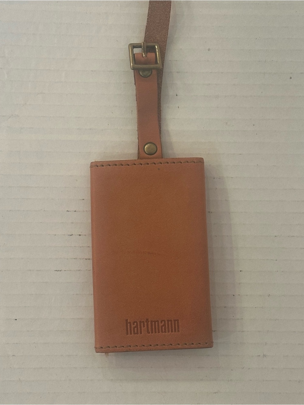 Vintage Hartmann Luggage Belting Leather ID Luggage Tag Travel Bag Tag